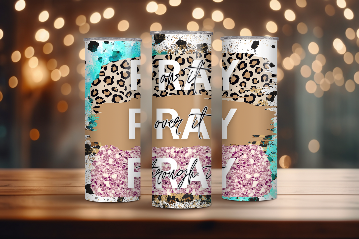 Pray Pray Pray, Christian Skinny Tumbler, 20oz