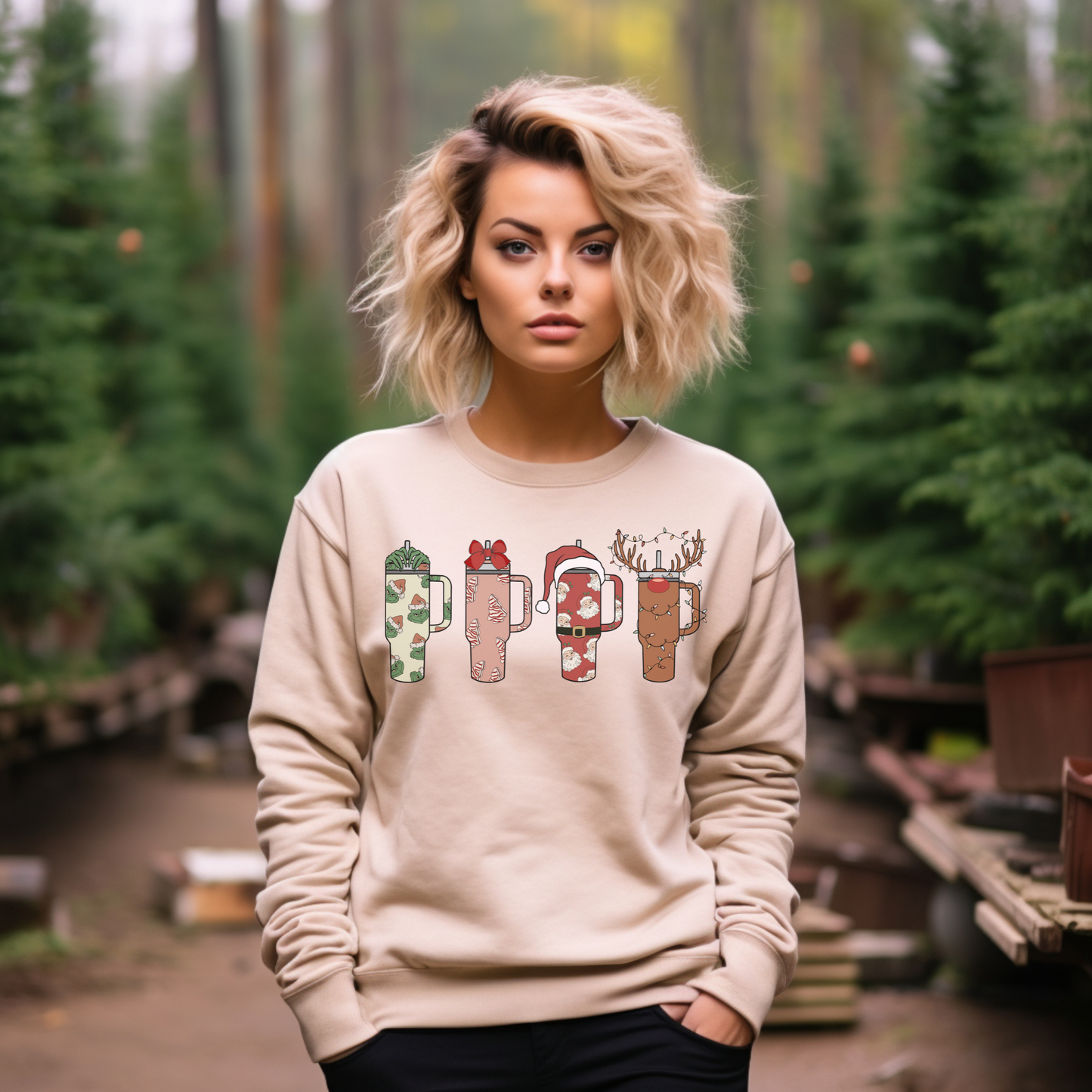 Tumbler Christmas Crewneck Sweatshirt