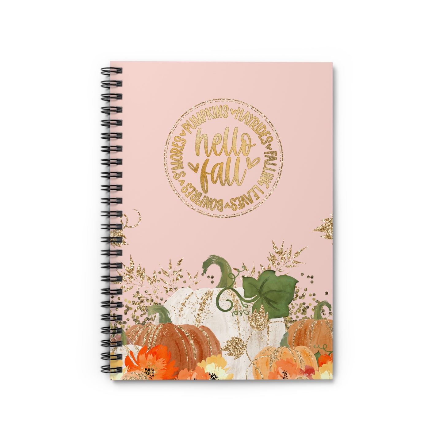 Hello Fall! Journal or Notebook. Minimalist, Notes Spiral Notebook - Ruled Line
