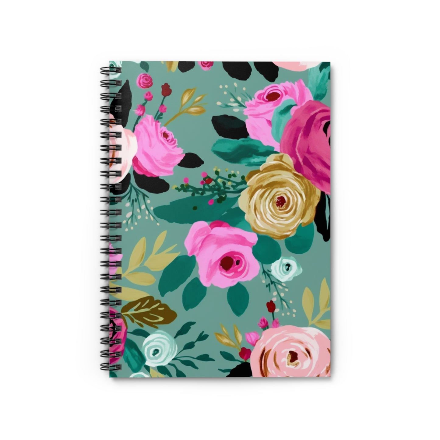 Floral Tea Party Journal or Notebook. Diary Notes Spiral Notebook - Ruled Lined