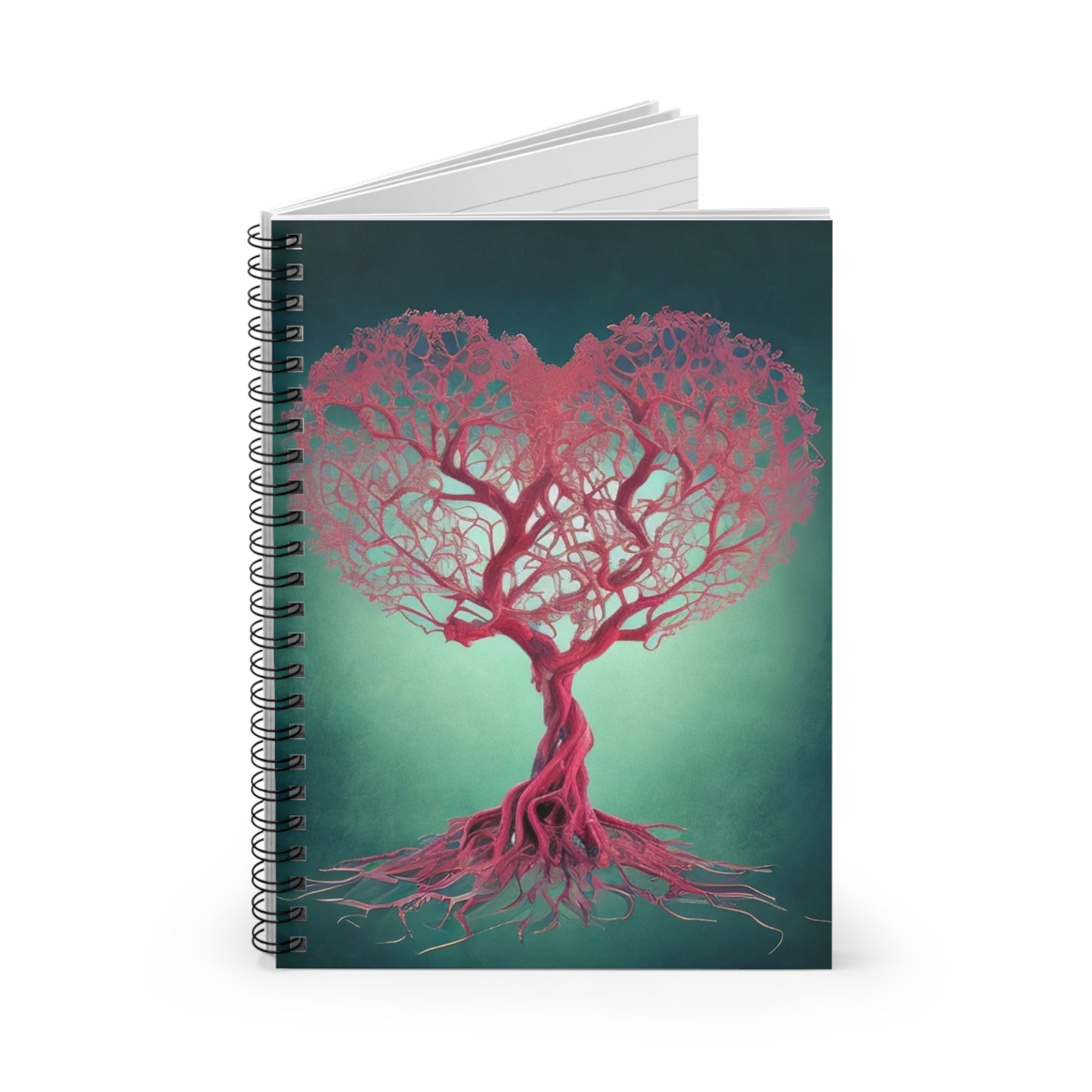 Tree of Hearts A Pink Spiral Notebook