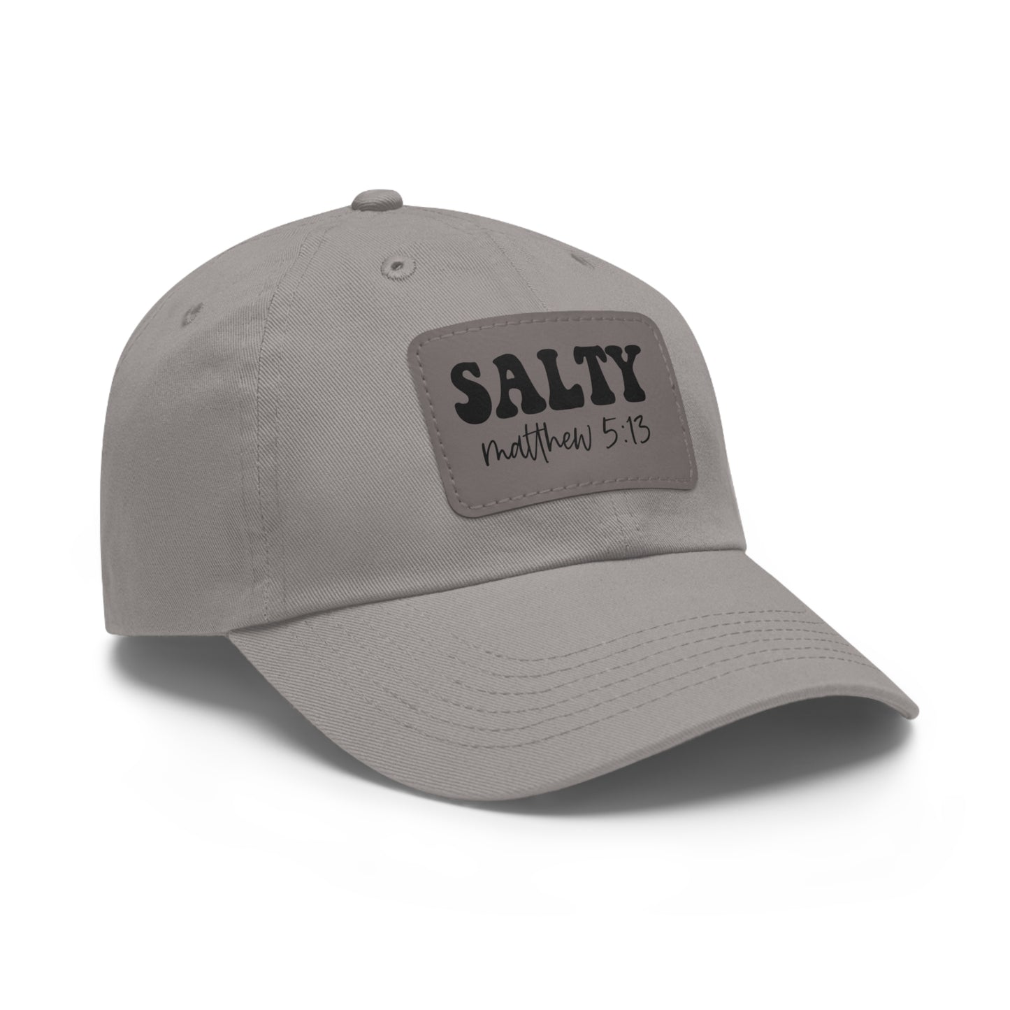 Salty Mathew 5:13 Hat with Leather Patch Christian (Rectangle)