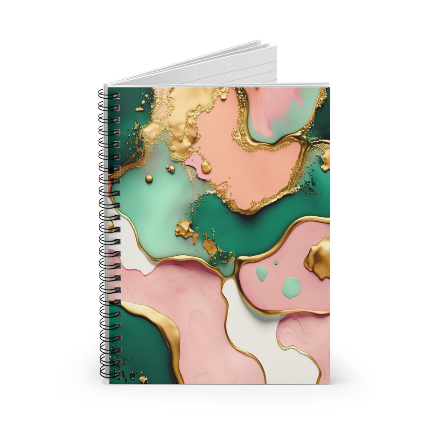 Green & Pink Journal or Notebook. Diary Notes Spiral Notebook - Ruled Lined