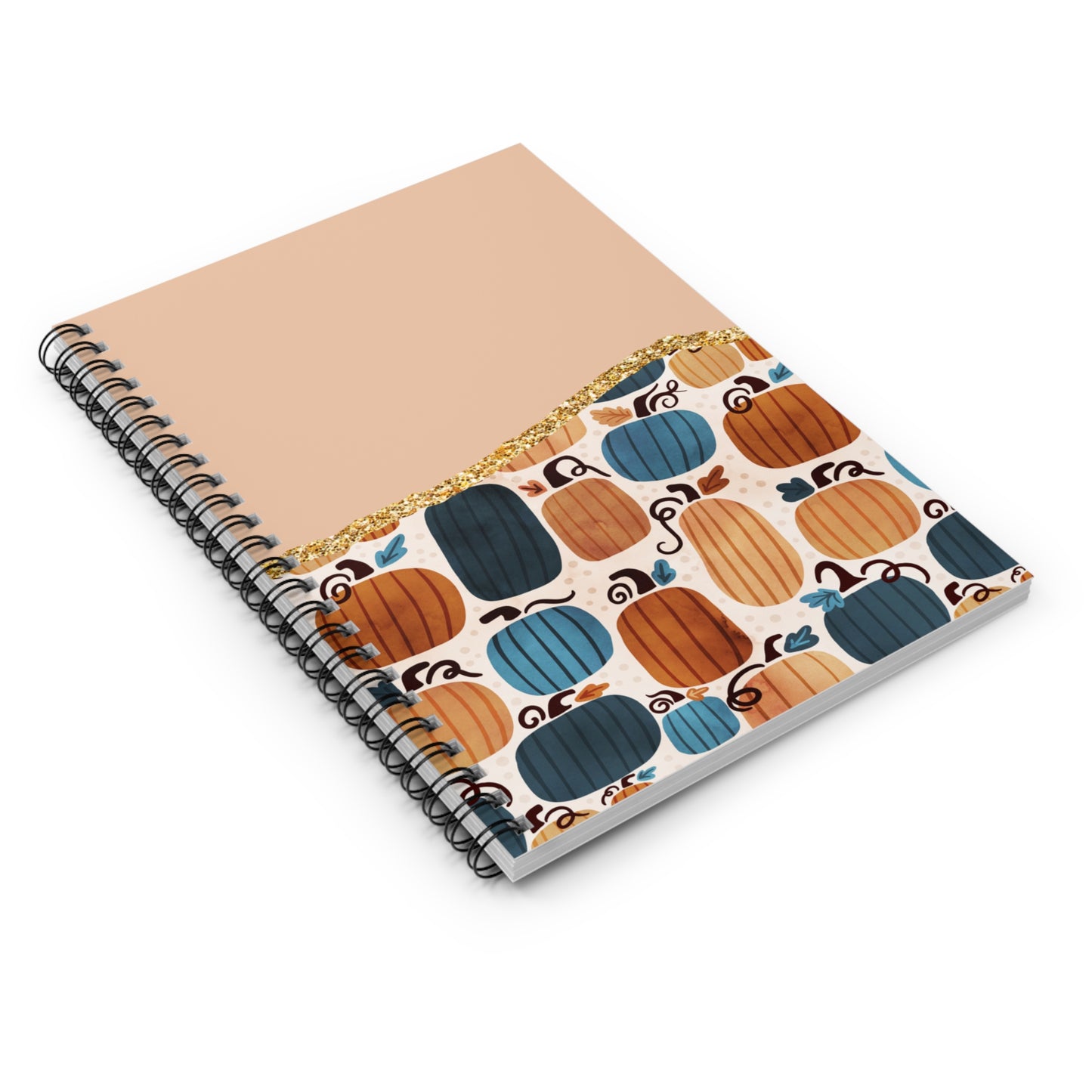 Colorful Fall Pumpkins Journal or Notebook. Diary Notes Spiral Notebook - Ruled Lined