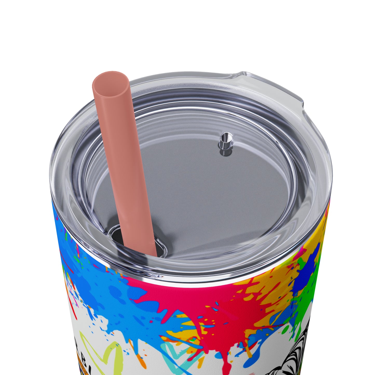Autism awareness, Mama EcoChic 20oz Skinny Stainless Steel Tumbler with Straw