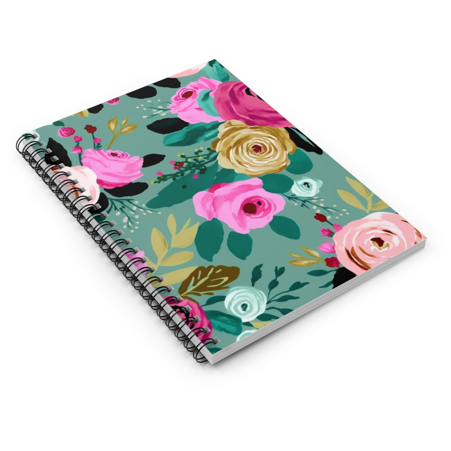 Floral Tea Party Journal or Notebook. Diary Notes Spiral Notebook - Ruled Lined
