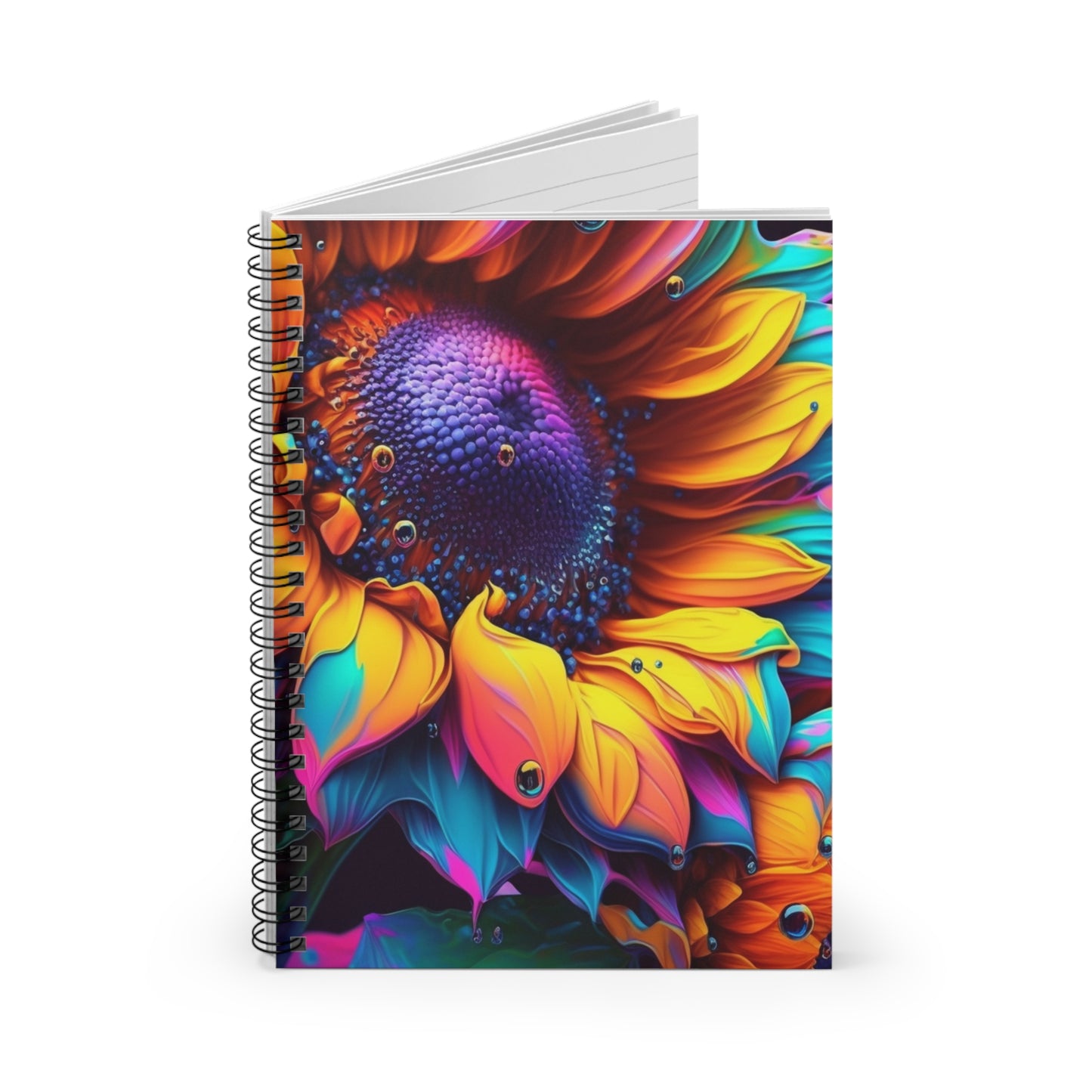 Sunflower, artistic designed journal or Notebook. minimalist, Notes Spiral Notebook - Ruled Line