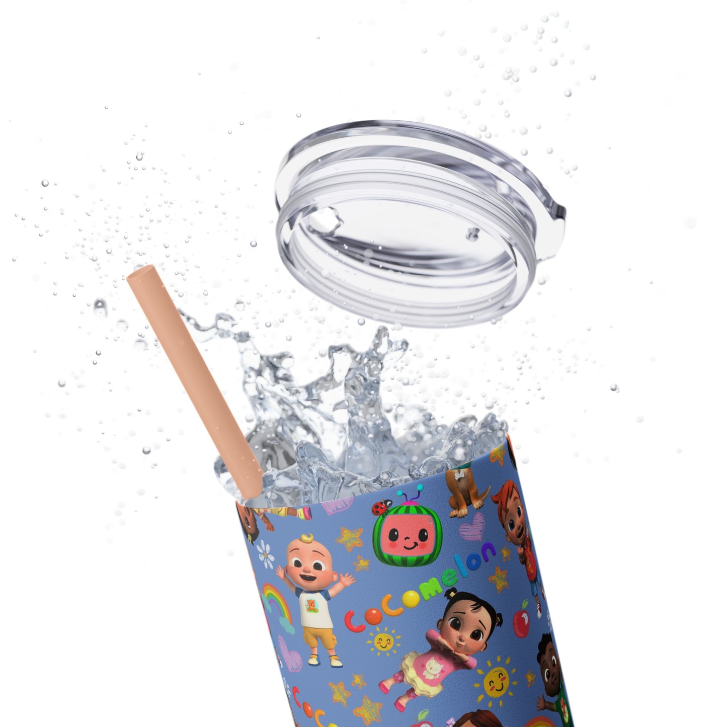 Coco Melon Skinny Tumbler with Straw, 20oz