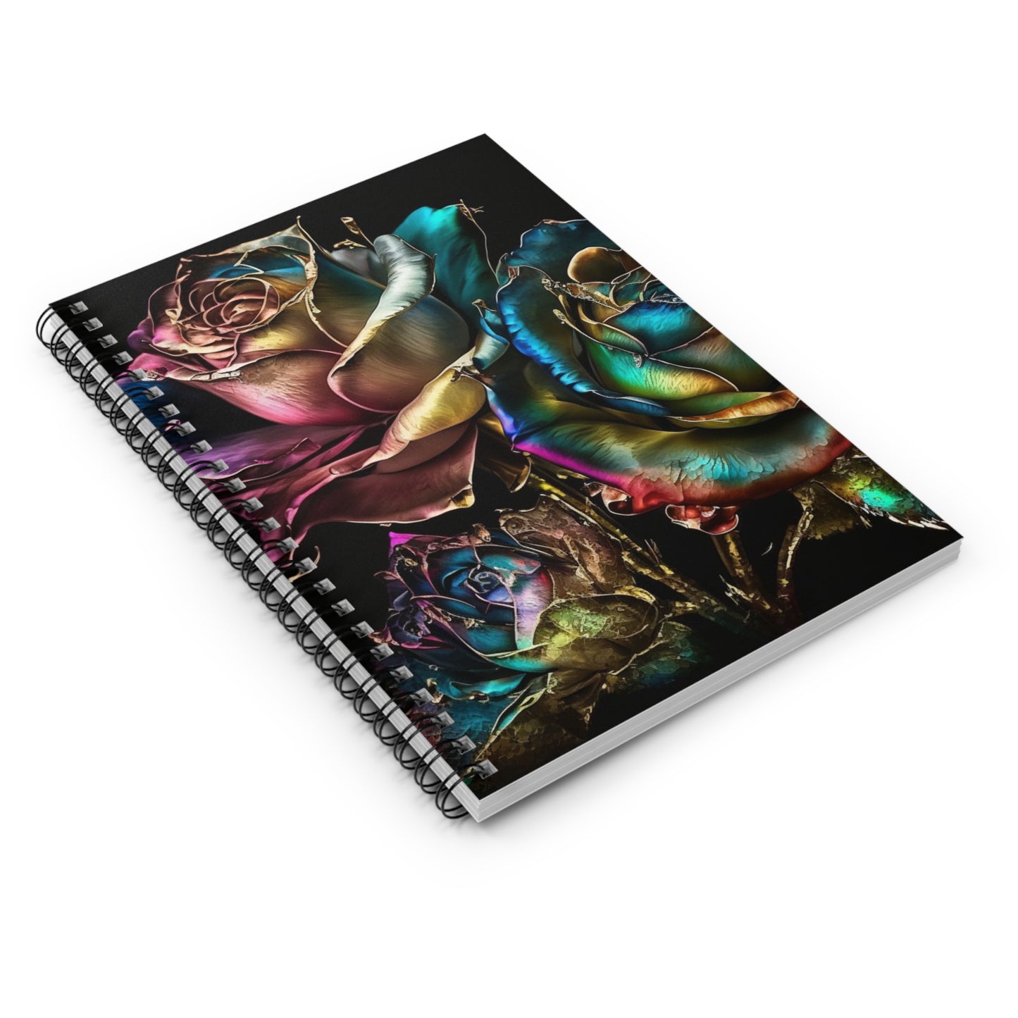 Metallic Rose designed journal or Notebook. Boho, minimalist, Notes Spiral Notebook - Ruled Line