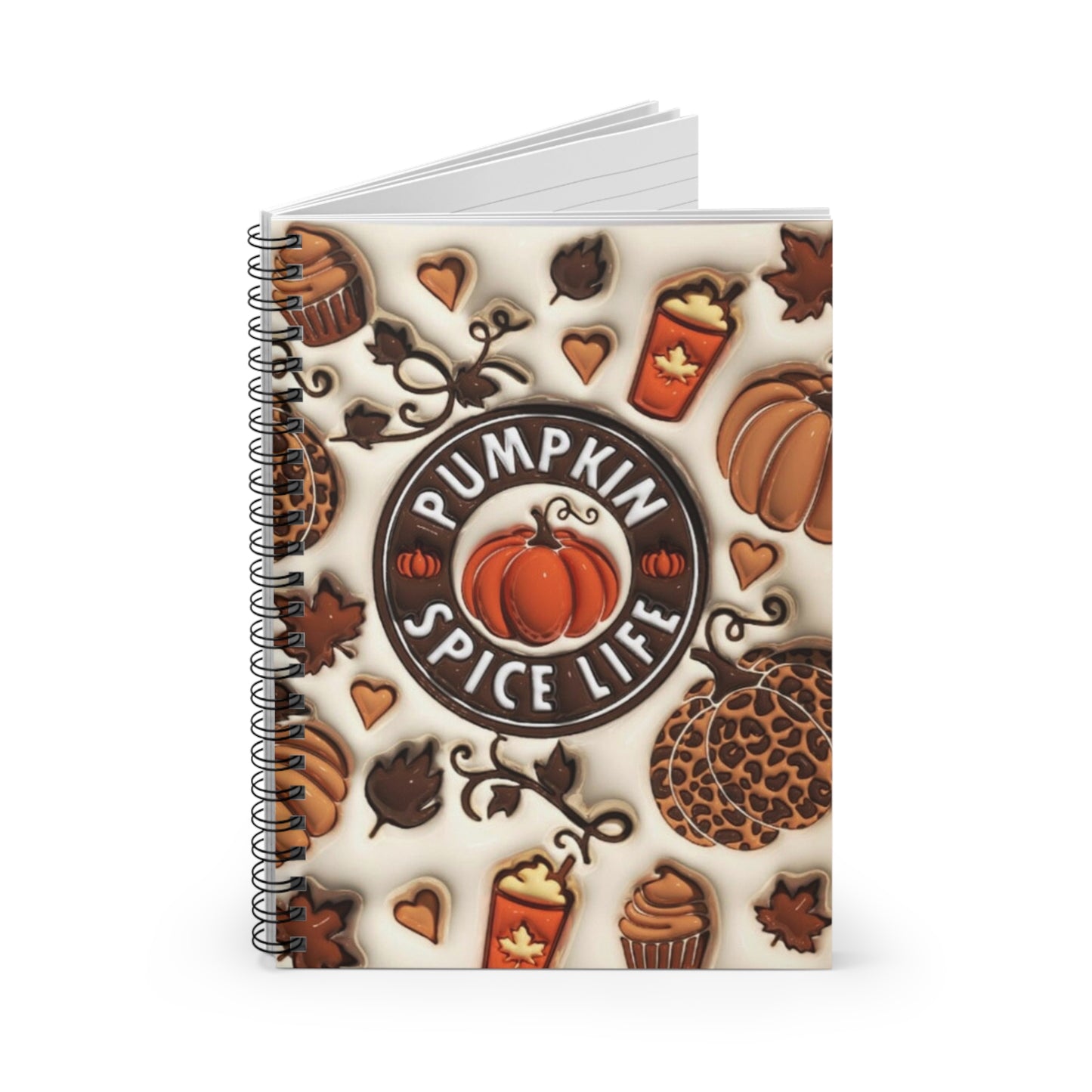 Pumpkin Spice Life! Journal or Notebook. Minimalist, Notes Spiral Notebook - Ruled Line