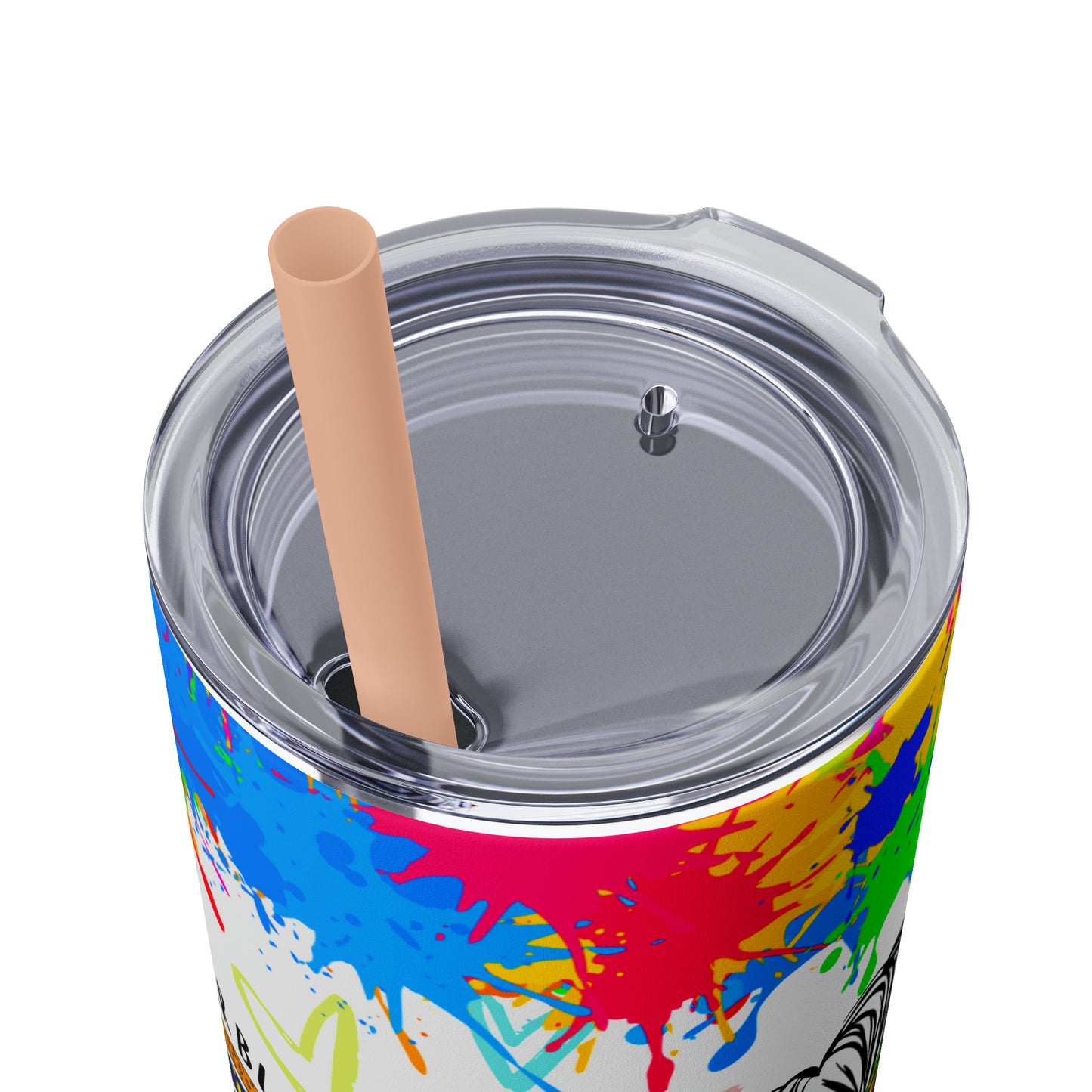 Autism awareness, Mama EcoChic 20oz Skinny Stainless Steel Tumbler with Straw