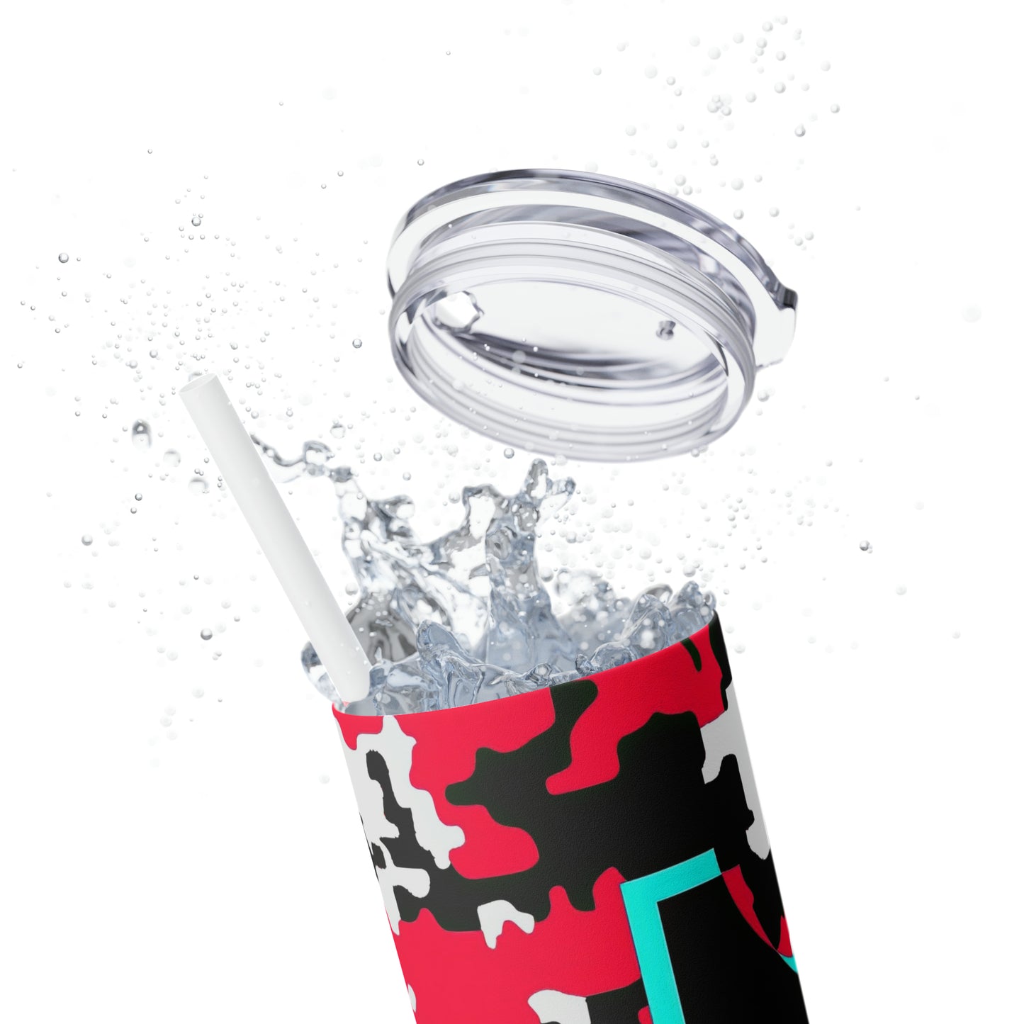 Tik Tok Pink White & Black Skinny Tumbler, 20oz