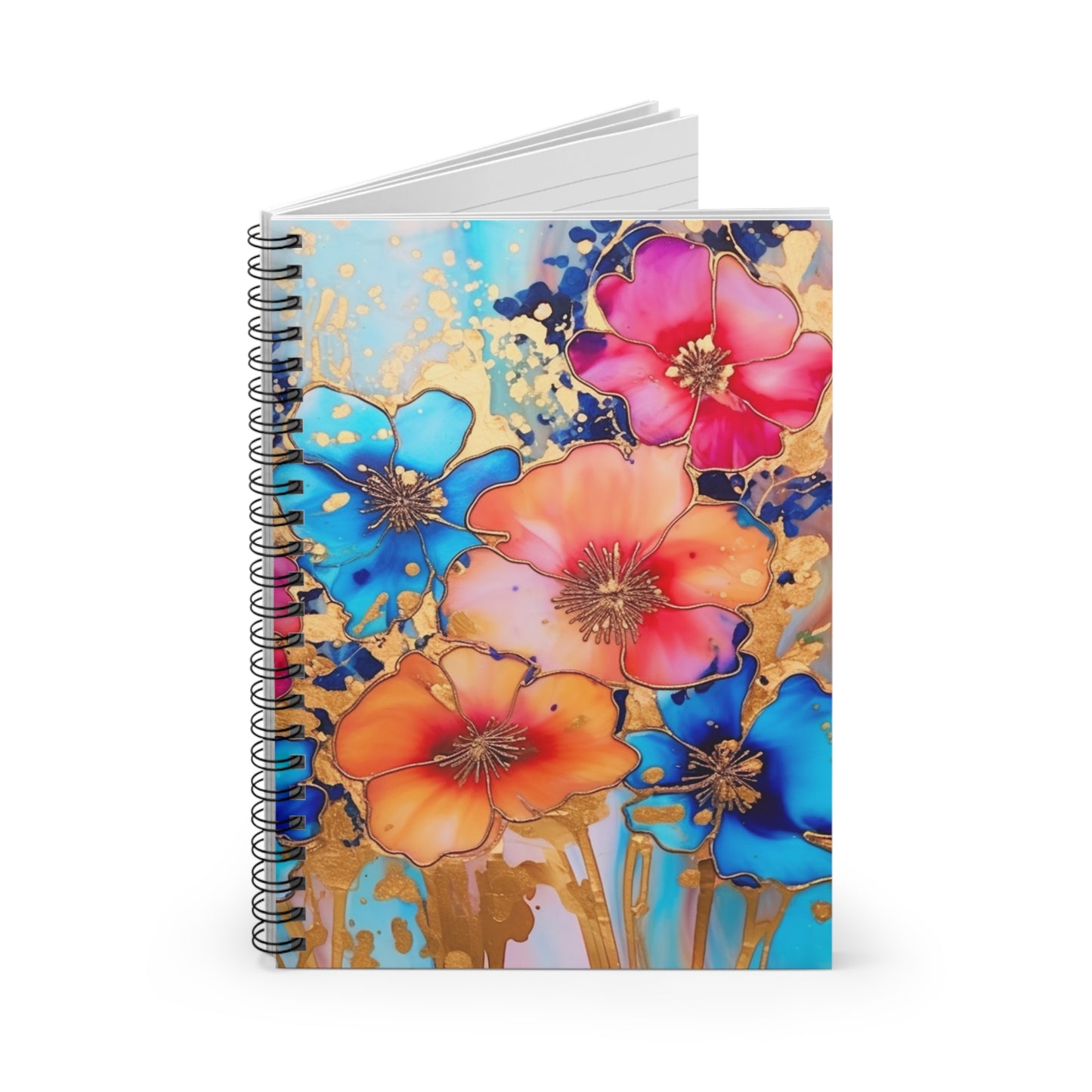 Bright floral journal or Notebook. Notes Spiral Notebook - Ruled Line