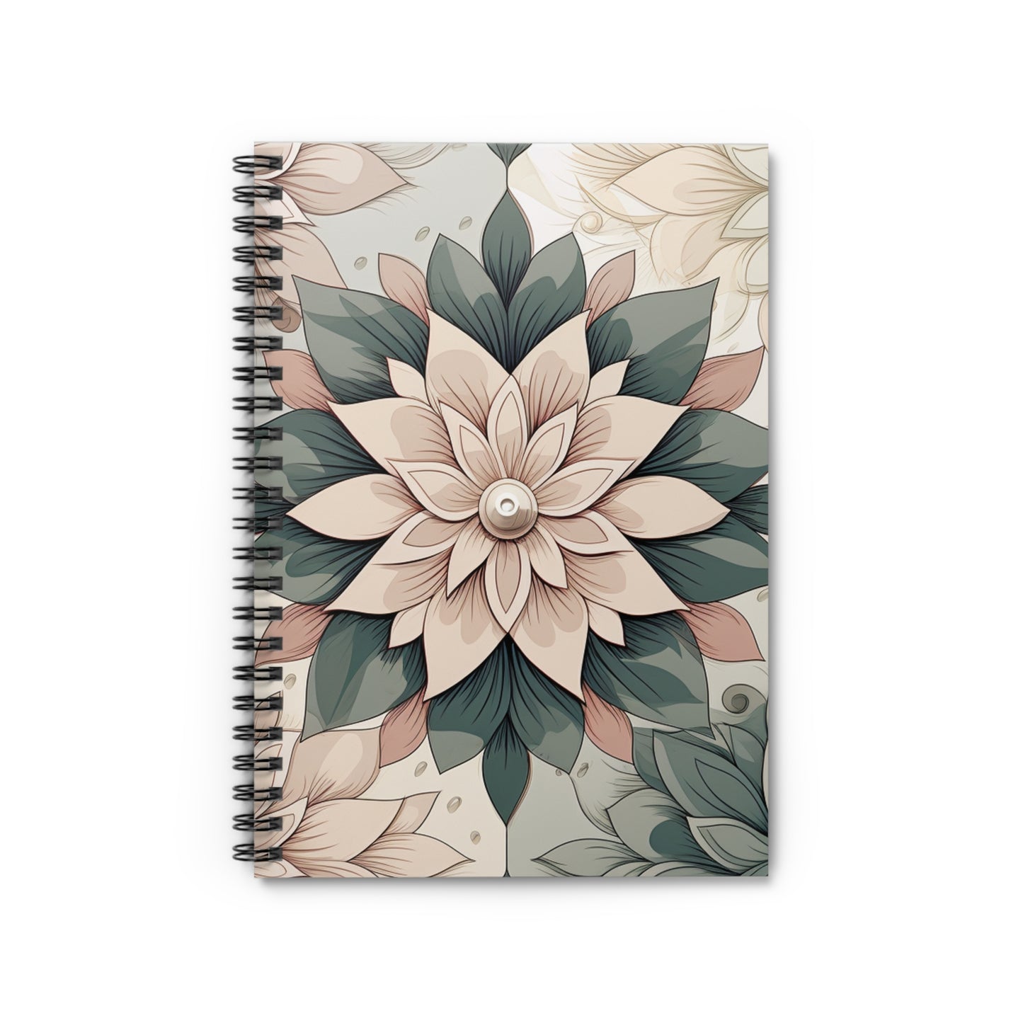 Floral soft feminine & boho designed journal or Notebook. Boho, minimalist, Notes Spiral Notebook - Ruled Line