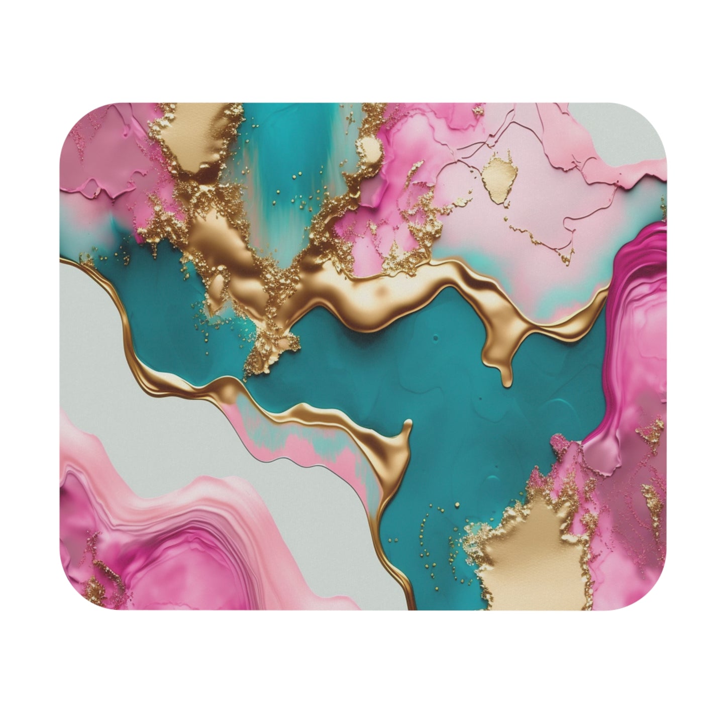 Pink, Gold, & Teal Mouse Pad (Rectangle)