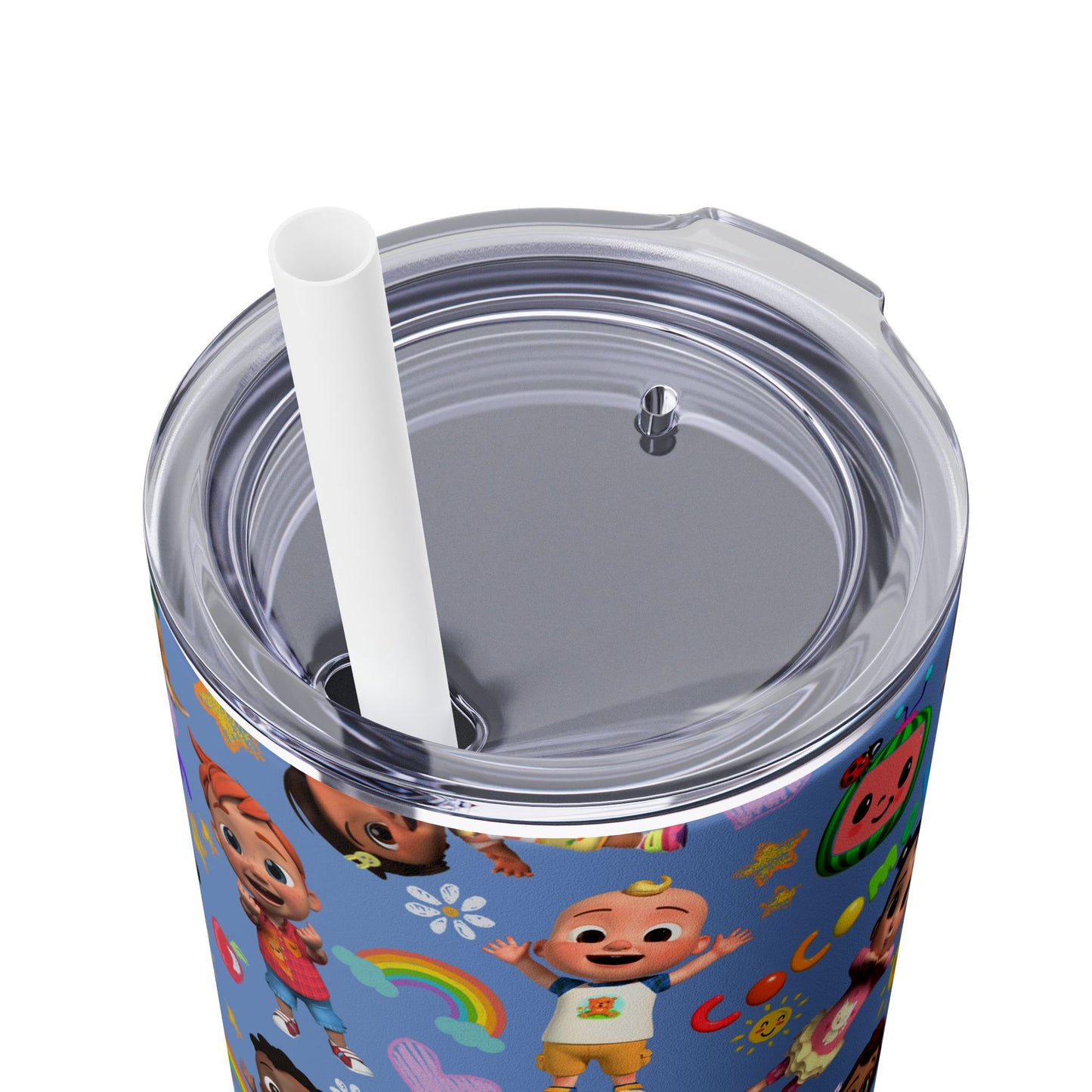 Coco Melon Skinny Tumbler with Straw, 20oz