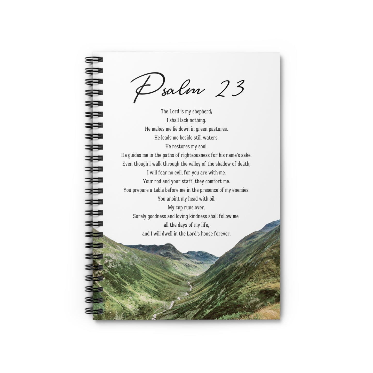 Psalm 23 Christian Journal or Notebook. Diary Notes Spiral Notebook - Ruled Lined