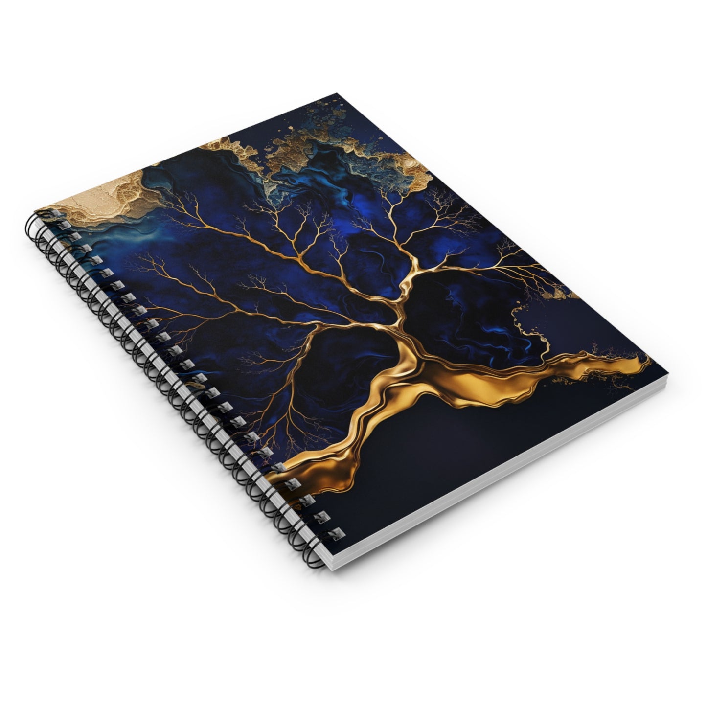 Blue & Gold journal or Notebook. Boho, minimalist, Notes Spiral Notebook - Ruled Line