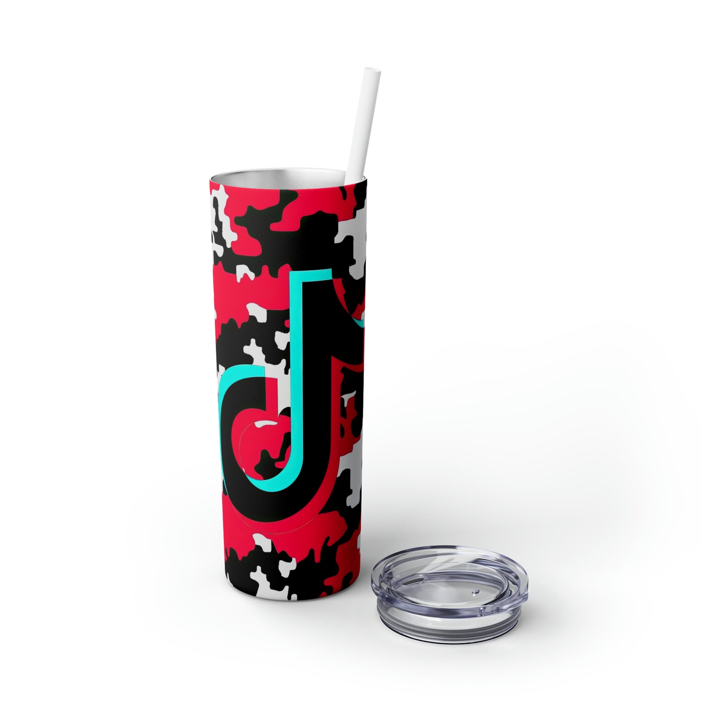 Tik Tok Pink White & Black Skinny Tumbler, 20oz