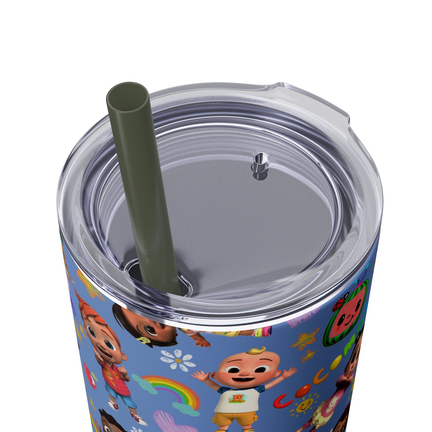 Coco Melon Skinny Tumbler with Straw, 20oz