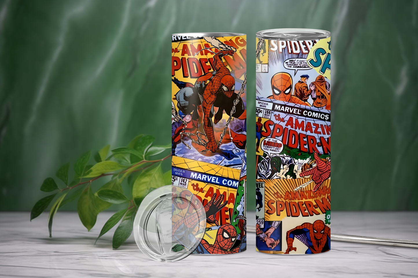 Spider-Man Comic Skinny Tumbler, 20oz