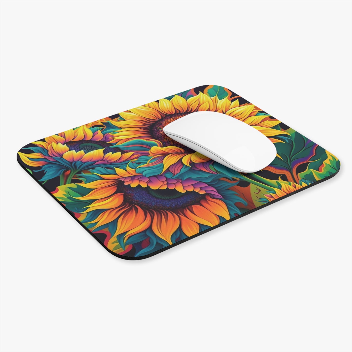 Colorful, Floral, sunflower Mouse Pad (Rectangle)