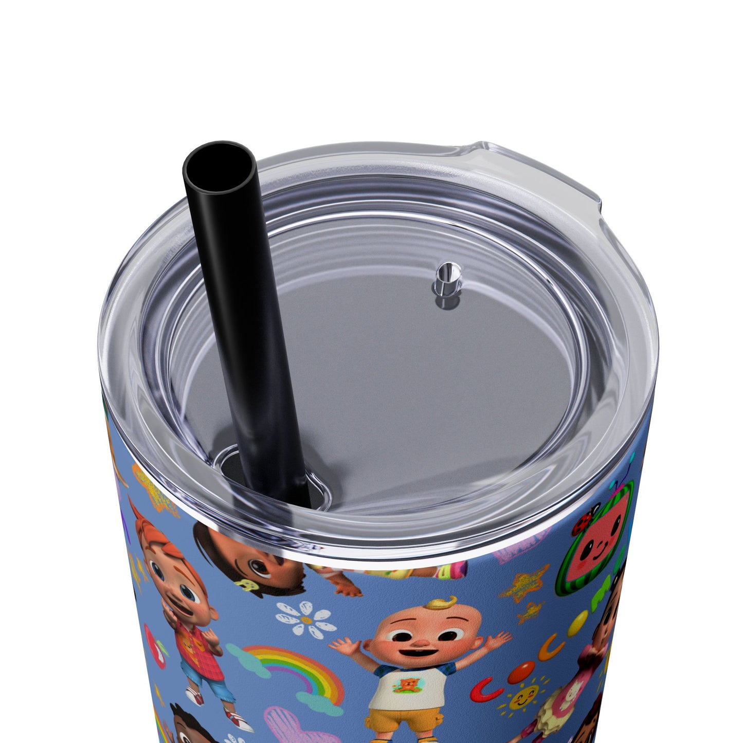 Coco Melon Skinny Tumbler with Straw, 20oz