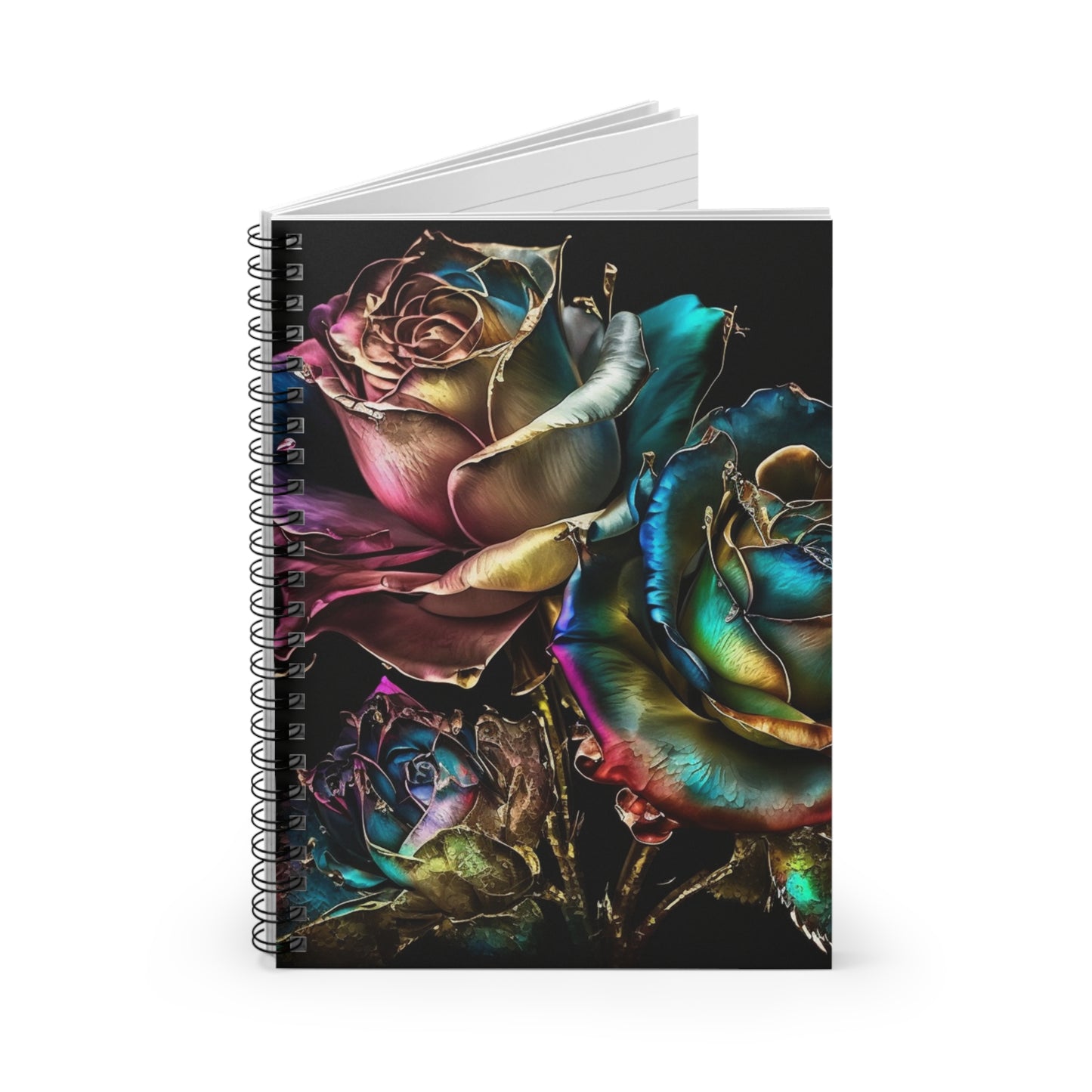 Metallic Rose designed journal or Notebook. Boho, minimalist, Notes Spiral Notebook - Ruled Line