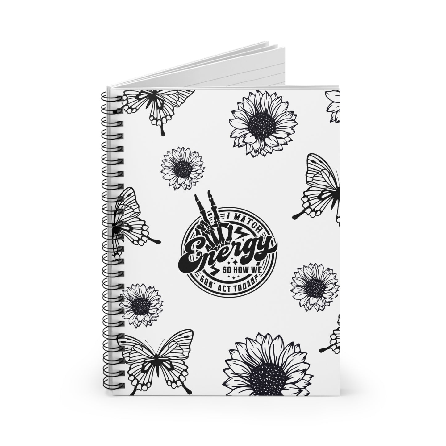 I match energy Journal or Notebook. Minimalist, Notes Spiral Notebook - Ruled Line