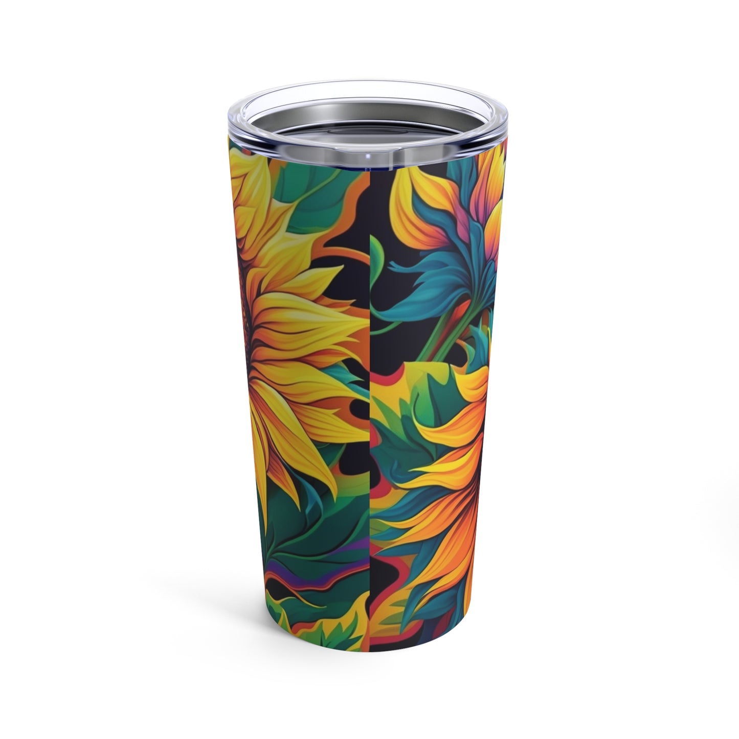 Colorful, Floral, Sunflower Insulated Tumbler 20oz