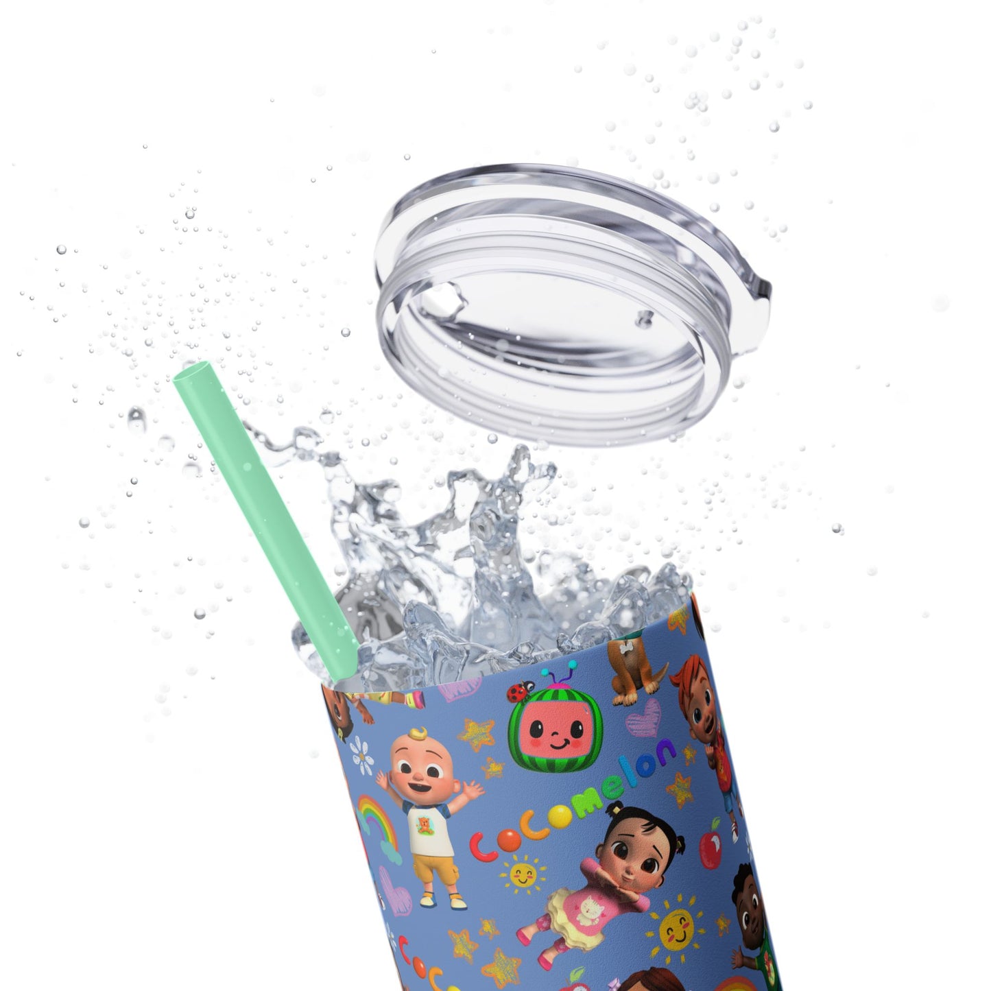 Coco Melon Skinny Tumbler with Straw, 20oz