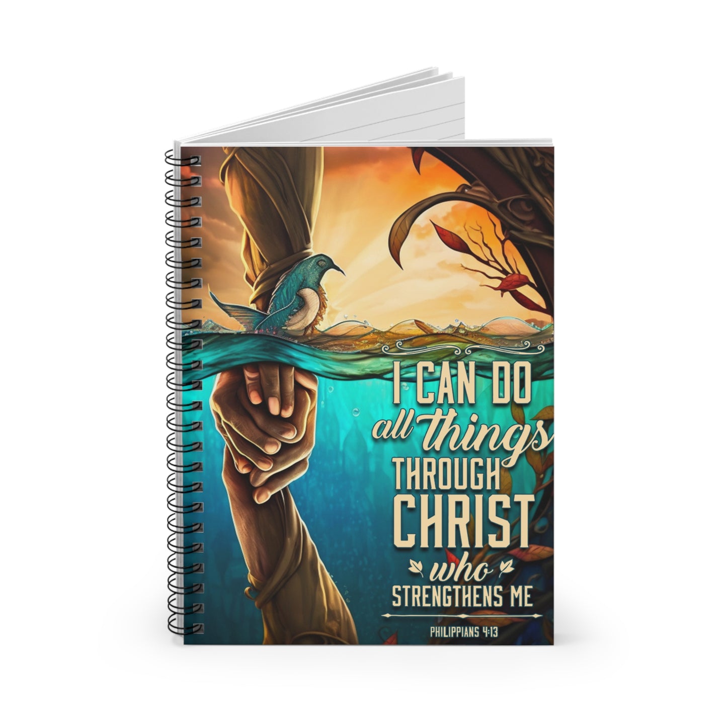 I can do all things through Christ, who strengthens me Christian journal or Notebook. Notes Spiral Notebook - Ruled Line