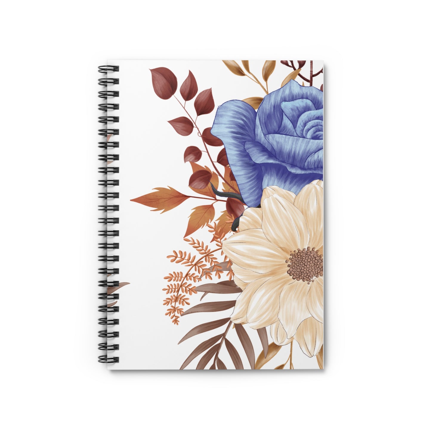 Floral boho designed journal or Notebook. Boho, minimalist, Notes Spiral Notebook - Ruled Line
