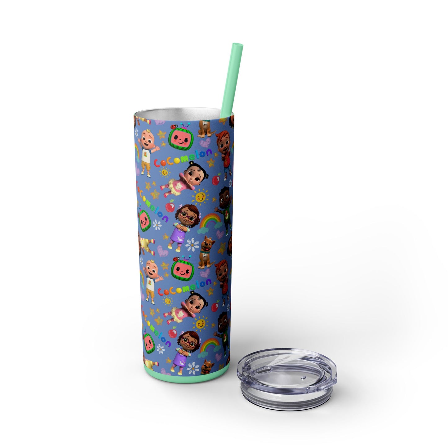Coco Melon Skinny Tumbler with Straw, 20oz