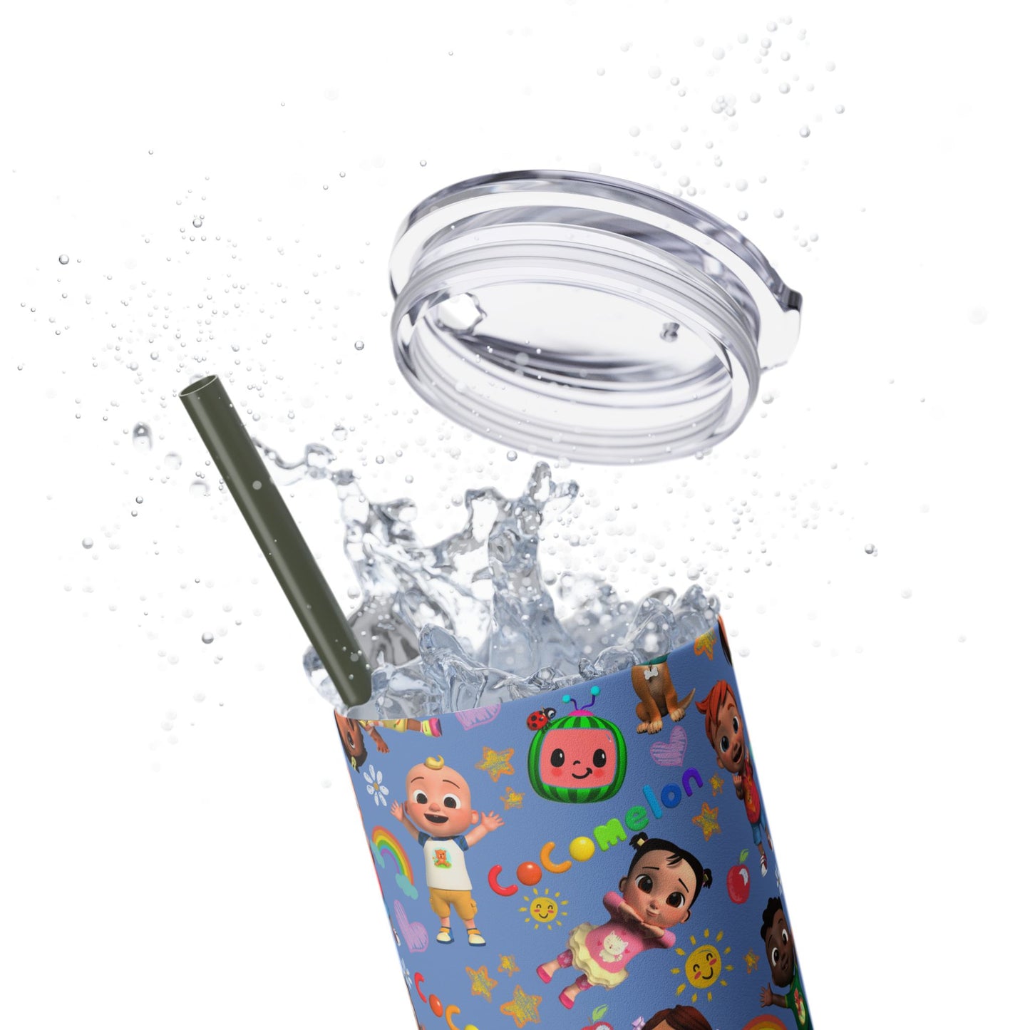 Coco Melon Skinny Tumbler with Straw, 20oz