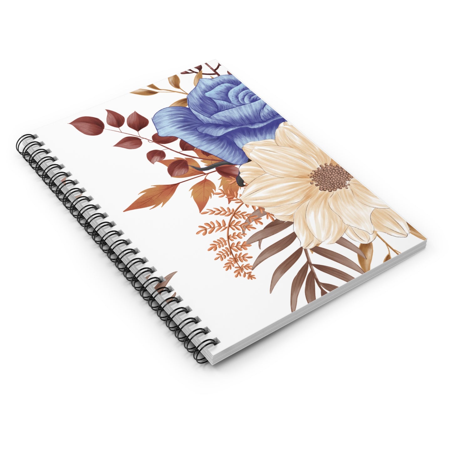 Floral boho designed journal or Notebook. Boho, minimalist, Notes Spiral Notebook - Ruled Line