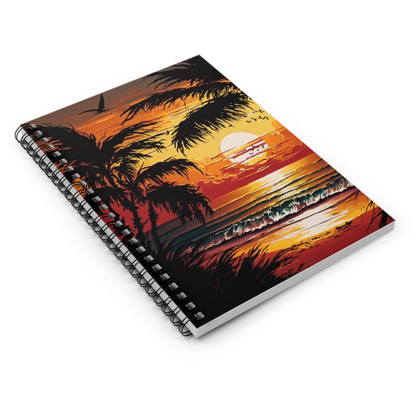 Beach Sunsets, Journal or Notebook. Diary Notes Spiral Notebook - Ruled Lined