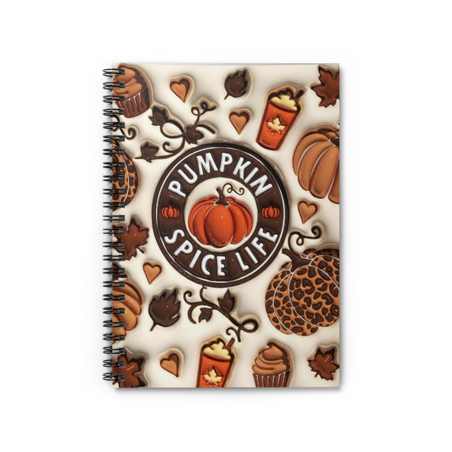 Pumpkin Spice Life! Journal or Notebook. Minimalist, Notes Spiral Notebook - Ruled Line