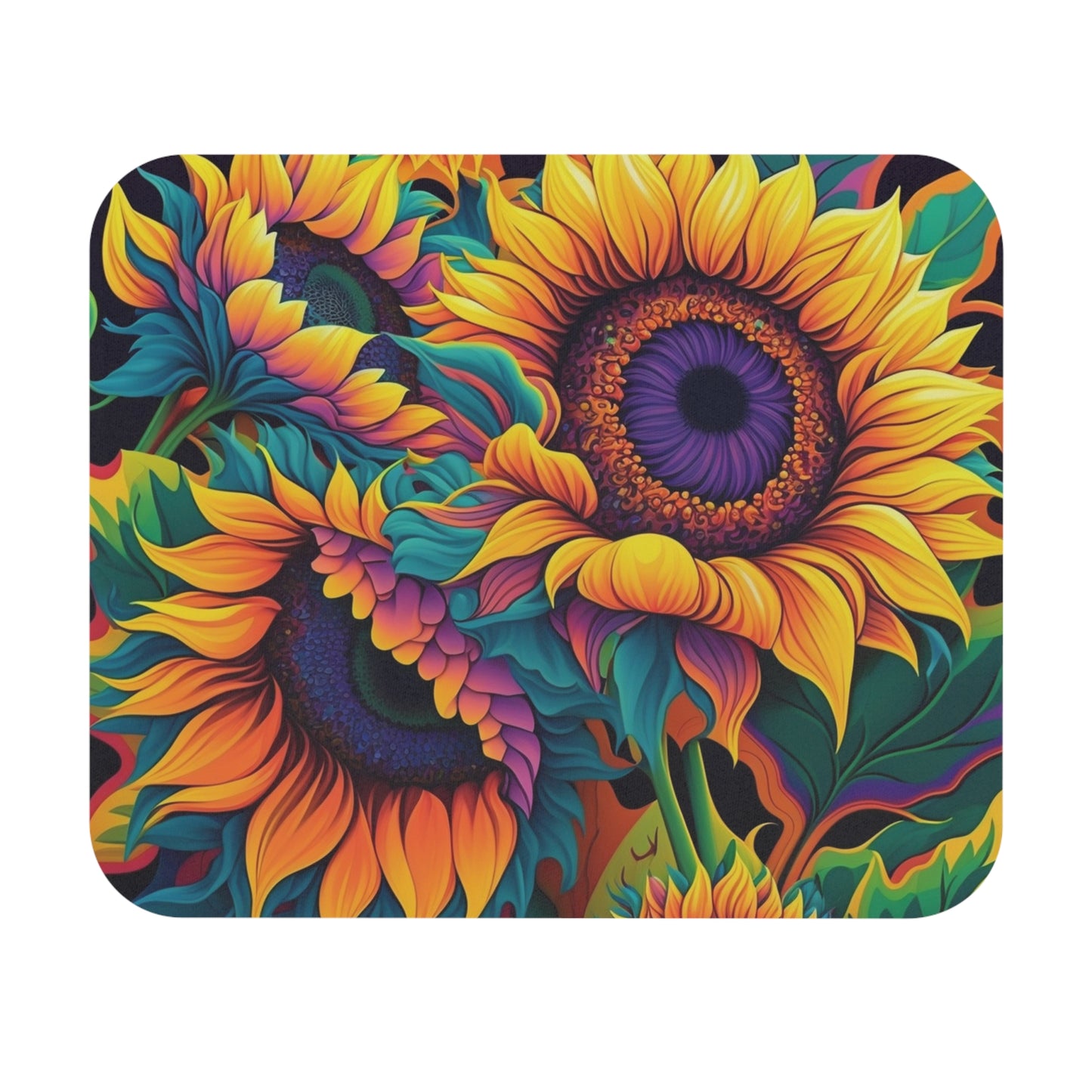 Colorful, Floral, sunflower Mouse Pad (Rectangle)