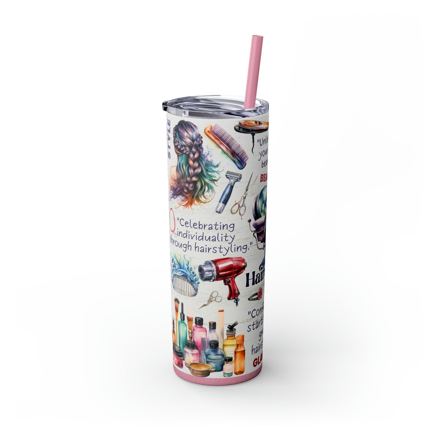 Hairdresser Life EcoChic 20oz Skinny Stainless Steel Tumbler with Straw