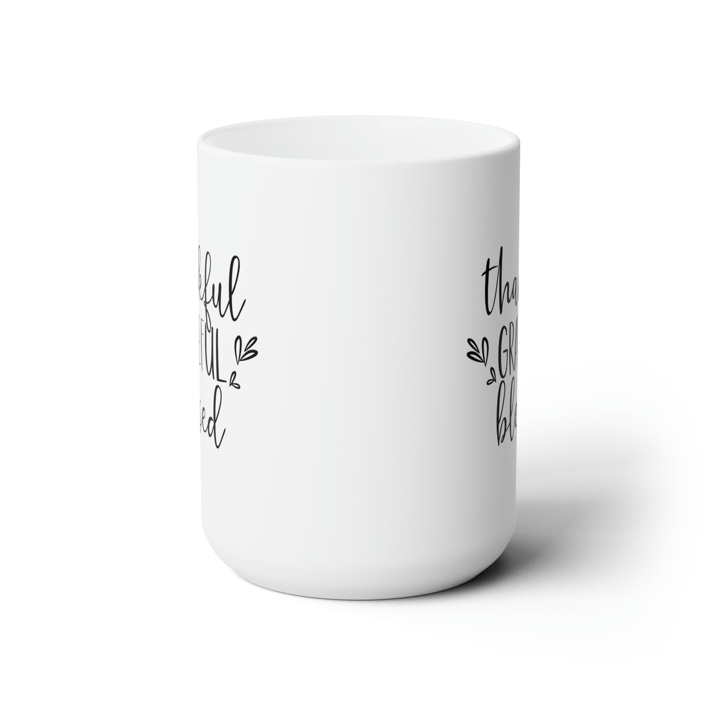 Thankful Grateful Blessed! Fall Ceramic Mug 15oz