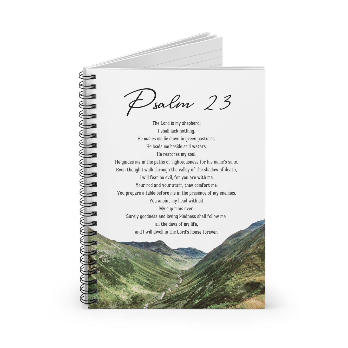 Psalm 23 Christian Journal or Notebook. Diary Notes Spiral Notebook - Ruled Lined