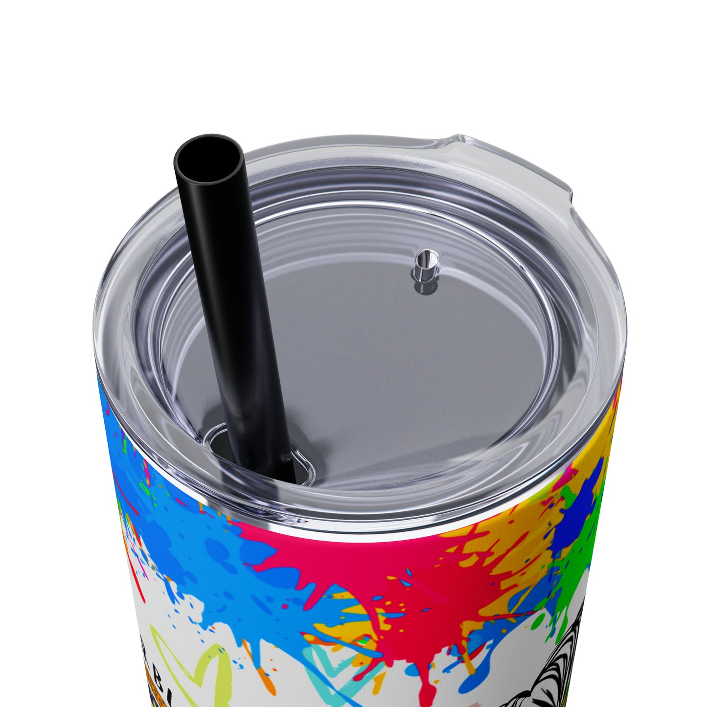 Autism awareness, Mama EcoChic 20oz Skinny Stainless Steel Tumbler with Straw