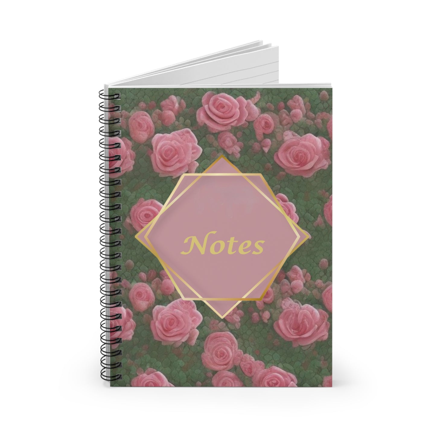 Beautiful Pink Rose Garden Notes Spiral Notebook - Ruled Line