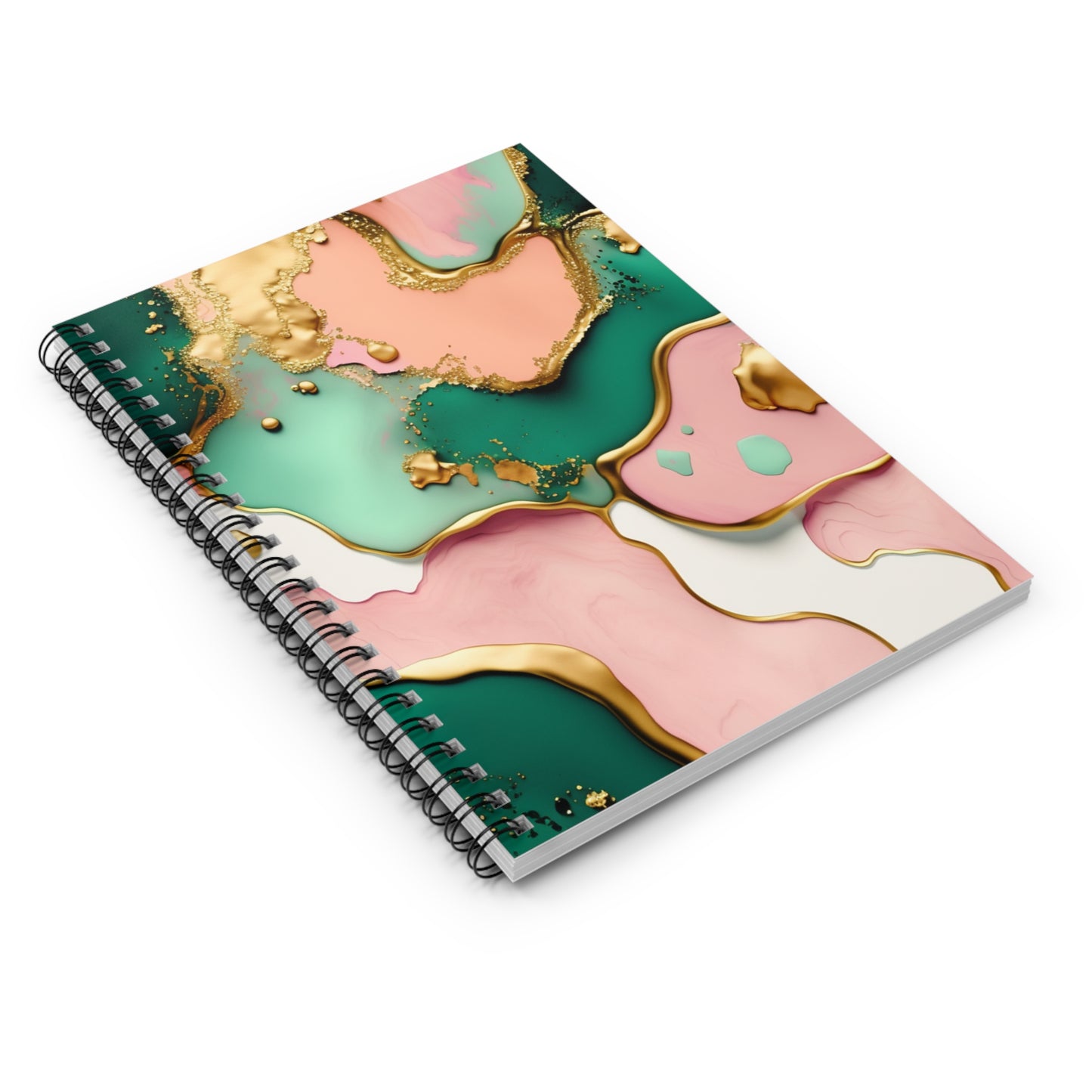 Green & Pink Journal or Notebook. Diary Notes Spiral Notebook - Ruled Lined