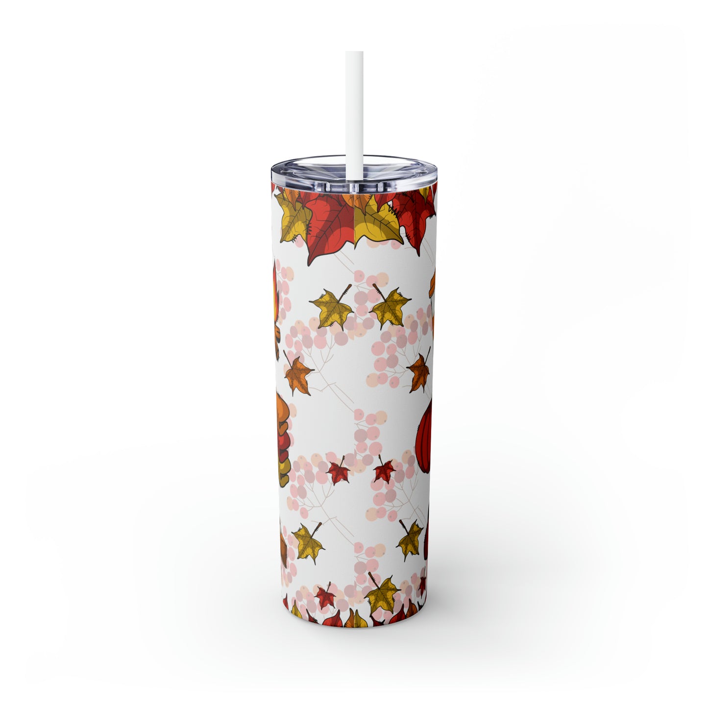 Fall Skinny Tumbler with Straw, 20oz