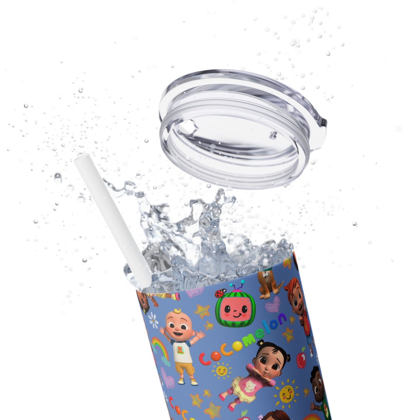 Coco Melon Skinny Tumbler with Straw, 20oz