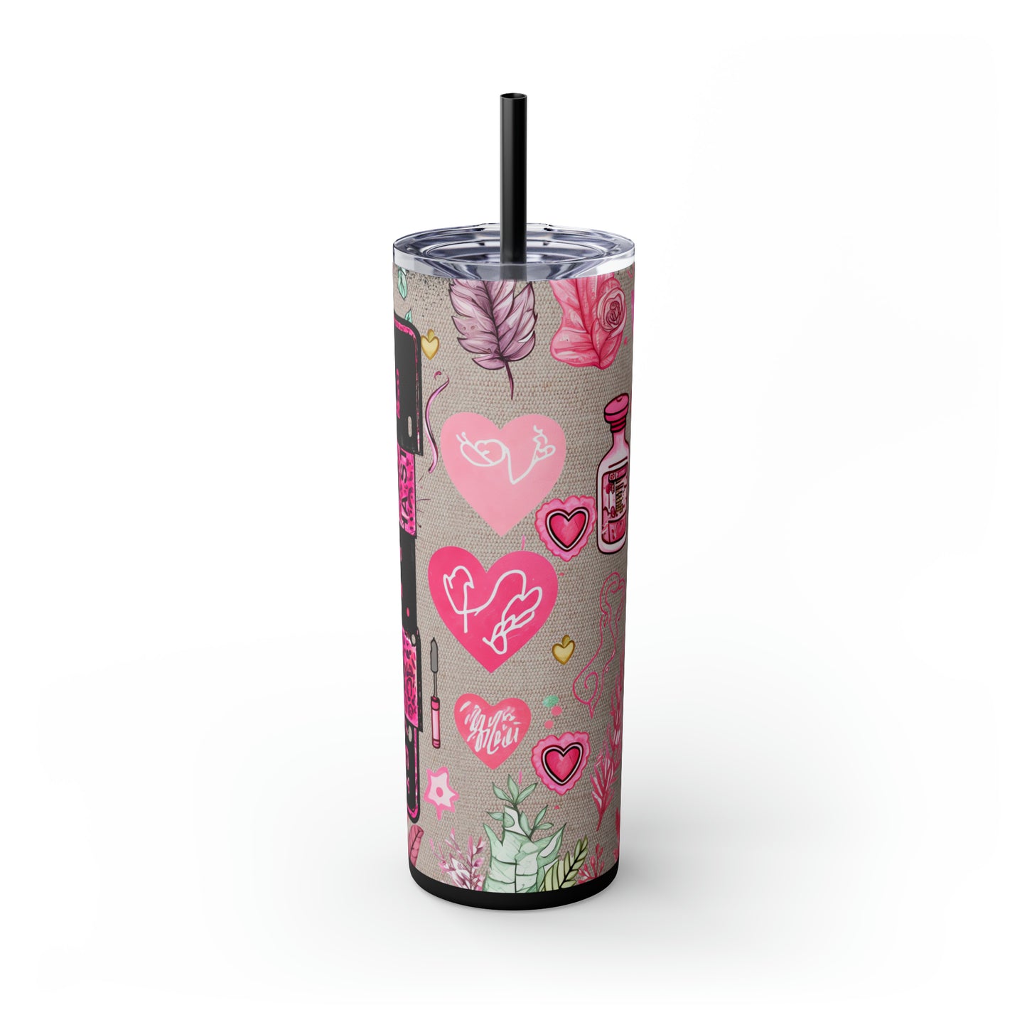 Nurse Pink ,EcoChic 20oz Skinny Stainless Steel Tumbler with Straw