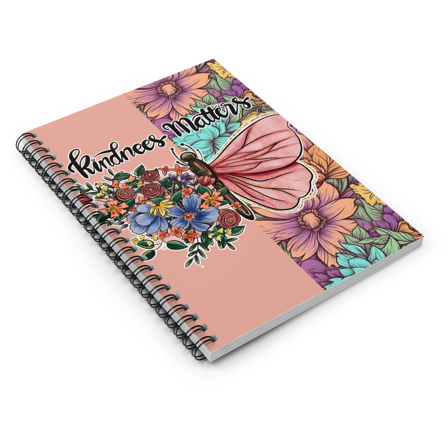 Kindness matters Butterfly Christian journal or Notebook. Notes Spiral Notebook - Ruled Line