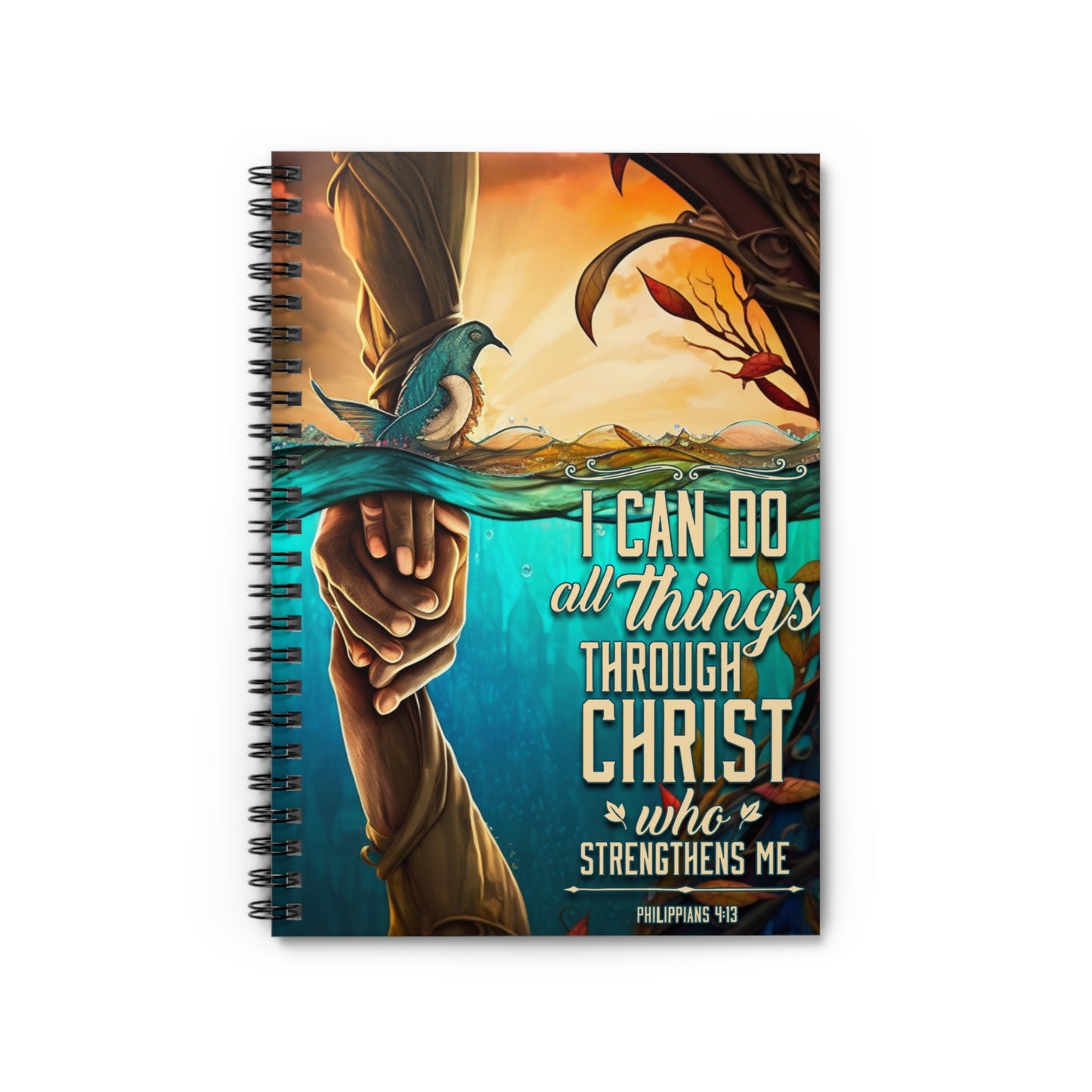 I can do all things through Christ, who strengthens me Christian journal or Notebook. Notes Spiral Notebook - Ruled Line